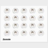 Prettig kerstfeest,Buffalo Pleid Rendier Ronde Sticker (Vel)
