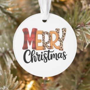 Prettig kerstfeest Buffalo rode geruite cheeta lui Ornament