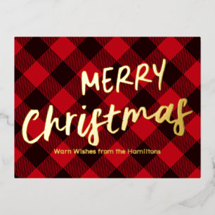 Prettig kerstfeest Buffalo Rode Rut Folie Feestdagen Briefkaart