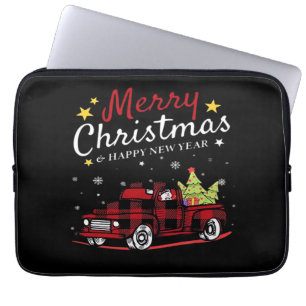 Prettig kerstfeest Buffalo vrachtwagen sneeuwman b Laptop Sleeve