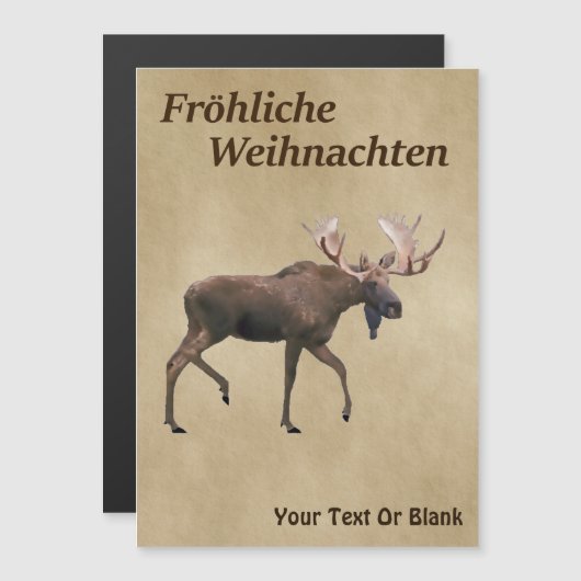 Prettig Kerstfeest - Bull Moose Op Oud Papier (Voorkant / Achterkant)