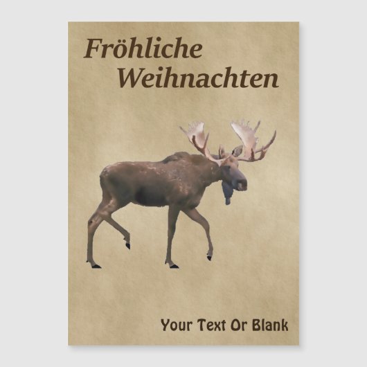 Prettig Kerstfeest - Bull Moose Op Oud Papier (Voorkant)