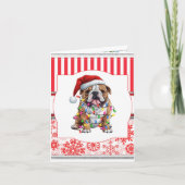 Prettig Kerstfeest Bulldog Groet Kaart (Voorkant)