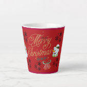 Prettig kerstfeest cadeau latte mok (Voorkant)
