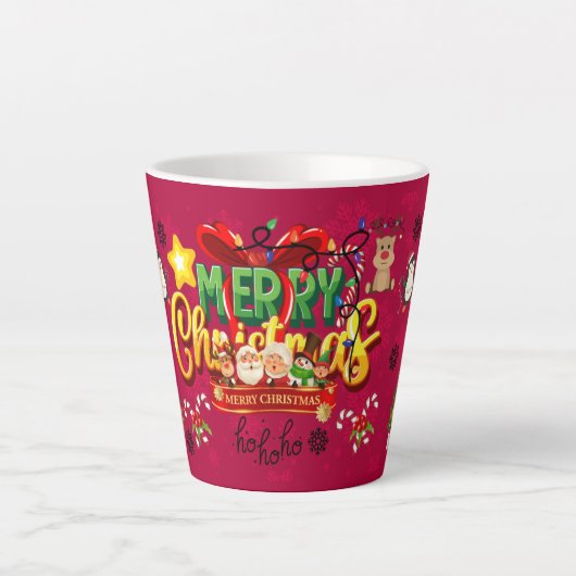 Prettig kerstfeest cadeau latte mok (Voorkant)