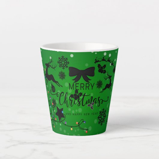 Prettig kerstfeest cadeau latte mok (Voorkant)