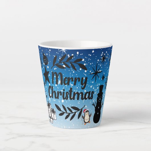 Prettig kerstfeest cadeau latte mok (Voorkant)