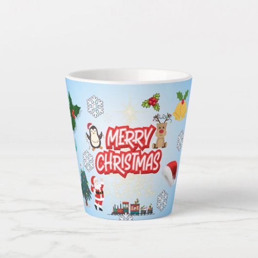 Prettig kerstfeest cadeau latte mok (Voorkant)