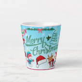 Prettig kerstfeest cadeau latte mok (Voorkant)