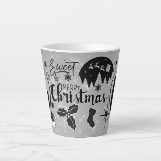 Prettig kerstfeest cadeau latte mok (Voorkant)
