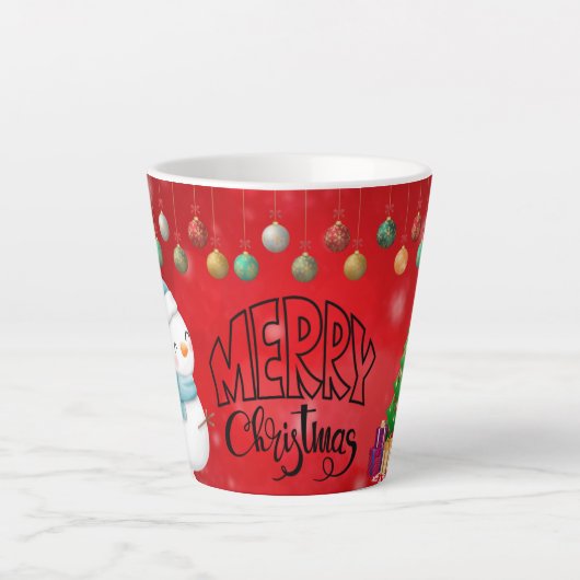Prettig kerstfeest cadeau latte mok (Voorkant)