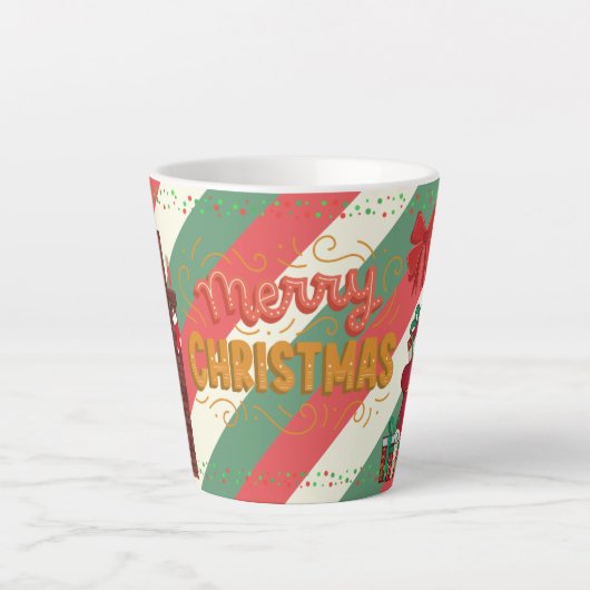 Prettig kerstfeest cadeau latte mok (Voorkant)