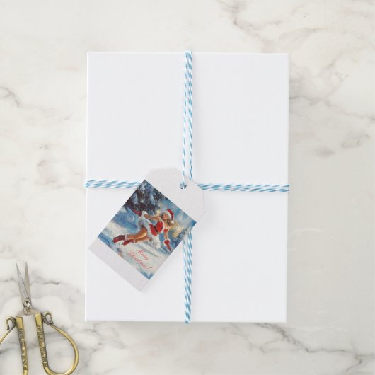 Prettig kerstfeest cadeaulabel (Met Touw)