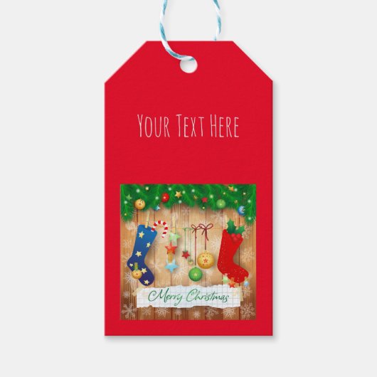 Prettig kerstfeest  cadeaulabel (Voorkant)