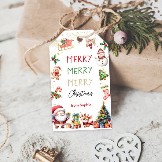 Prettig kerstfeest cadeaulabel