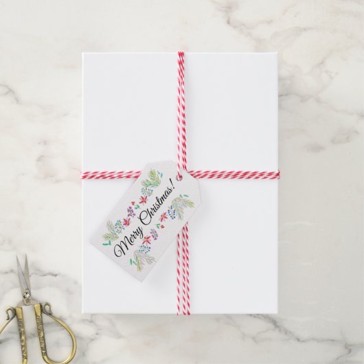 Prettig kerstfeest! cadeaulabel (Met Touw)