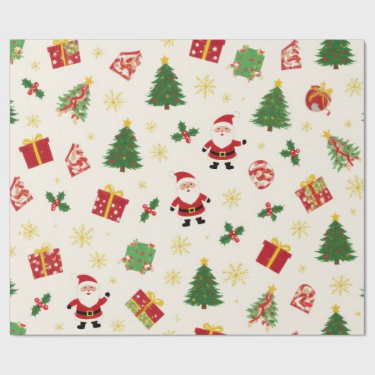 Prettig Kerstfeest Cadeaupapier (Vlak)