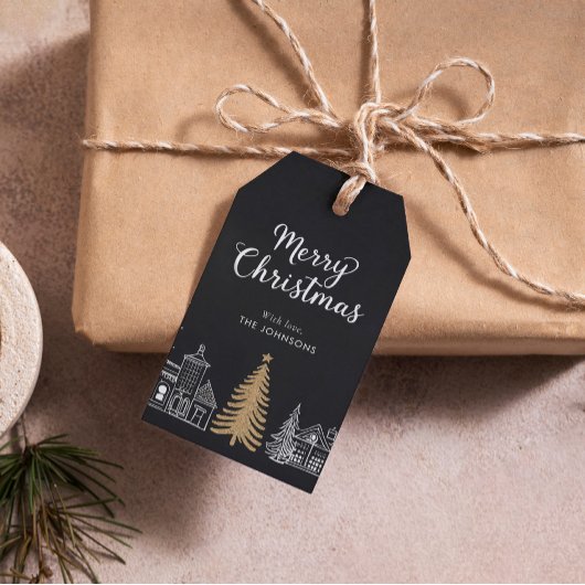 Prettig kerstfeest Calligraphy Lettertype Vakantie Cadeaulabel