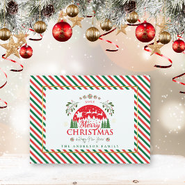 Prettig kerstfeest Candy Cane Pepermunt Rood & Gro Feestdagenkaart