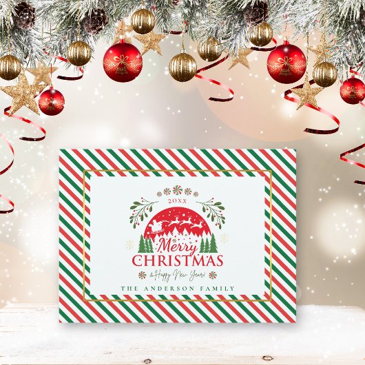 Prettig kerstfeest Candy Cane Pepermunt Rood & Gro Feestdagenkaart