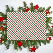 Prettig kerstfeest Candy Cane Pepermunt Rood & Gro Feestdagenkaart