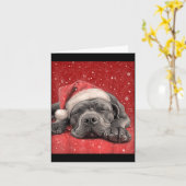 Prettig kerstfeest Cane Corso Kaart (Gele Bloem)
