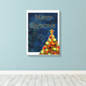 Prettig kerstfeest canvas afdruk (Insitu (Houten vloer))