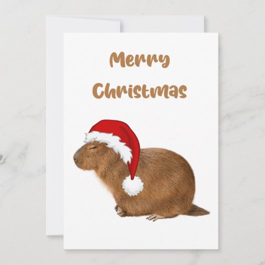 Prettig kerstfeest Capybara Kaart (Voorkant)