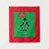 PRETTIG KERSTFEEST CARICATUURMAN WANDKLEED (Voorkant)