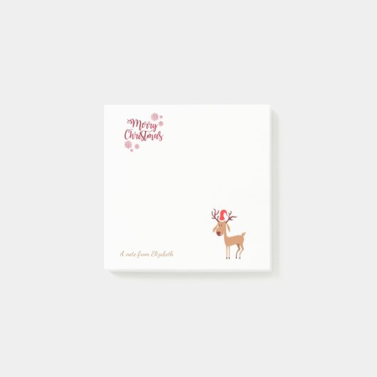 Prettig Kerstfeest,Cartoon Rendier-Personalisatie Post-it® Notes (Voorkant)