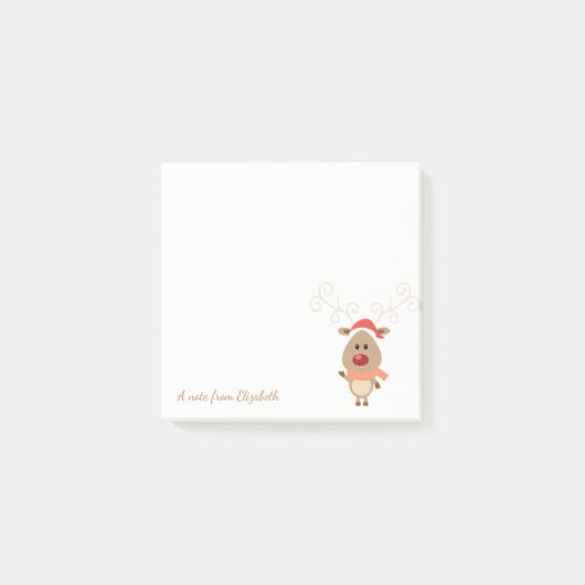 Prettig Kerstfeest,Cartoon Rendier-Personalisatie Post-it® Notes (Voorkant)