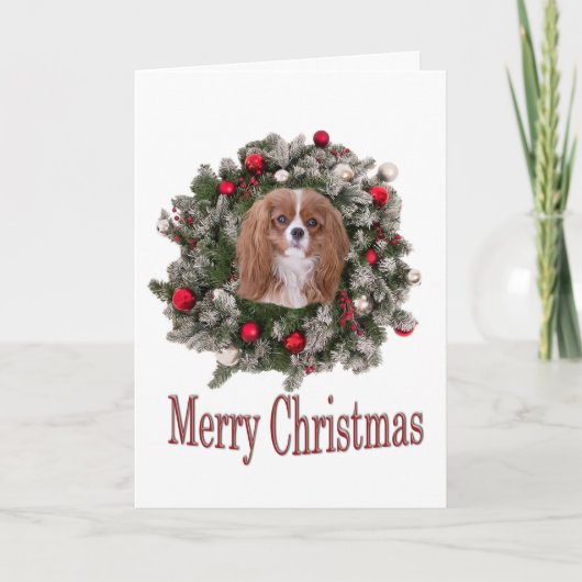 Prettig kerstfeest Cavalier King Card Feestdagen Kaart (Voorkant)