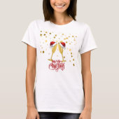 Prettig kerstfeest Champagne proost Dames T-shirt (Voorkant)