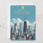 Prettig kerstfeest Chicago Foto Plat Kerstkaart (Voorkant)