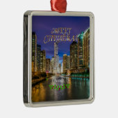 Prettig kerstfeest! Chicago River, Metalen Ornament (Rechts)