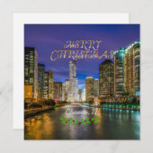 Prettig kerstfeest, Chicago River, SJABLOON (Voorkant / Achterkant)