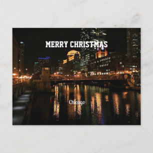 Prettig kerstfeest - Chicago Skyline Feestdagenkaart