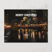 Prettig kerstfeest - Chicago Skyline Feestdagenkaart (Voorkant)