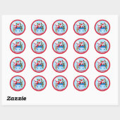 Prettig kerstfeest Chiropractor Kerstman & Elfen C Ronde Sticker (Vel)
