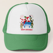 Prettig kerstfeest Chiropractor Kerstman & Elfen Trucker Pet (Voorkant)