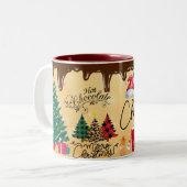 prettig kerstfeest, Chocolade Tweekleurige Koffiemok (Voorkant links)
