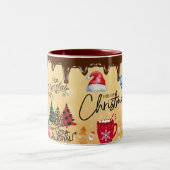 prettig kerstfeest, Chocolade Tweekleurige Koffiemok (Center)