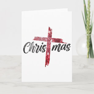 Prettig kerstfeest christelijk Jezus kruis geloof Kaart