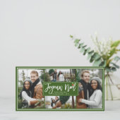 Prettig kerstfeest Christmas Brush Script Simple 4 Feestdagenkaart (Staand voorkant)