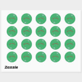 Prettig kerstfeest Cirkel Groen Grappige sticker (Vel)