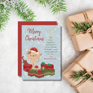 Prettig kerstfeest citaat Schattige Kerstman Baby Feestdagenkaart