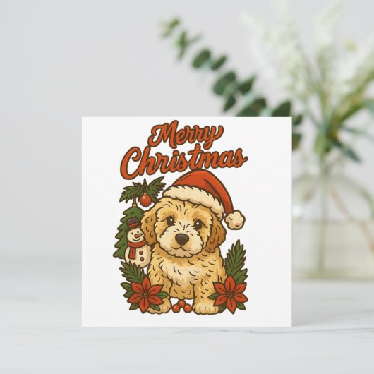 Prettig kerstfeest Cockapoo ontwerp (Staand voorkant)