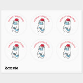 PRETTIG KERSTFEEST COVID19. Klassieke ronde sticke Ronde Sticker (Vel)