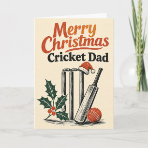 Prettig kerstfeest Cricket Papa Kaart