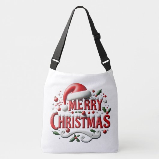 Prettig kerstfeest crossbody tas (Voorkant)